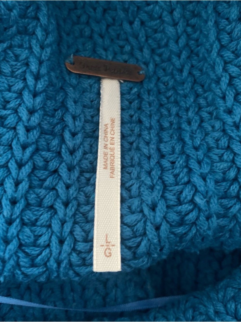 Free People Blue Ribbed Funnel Neck Sweater - Picture 4 of 7
